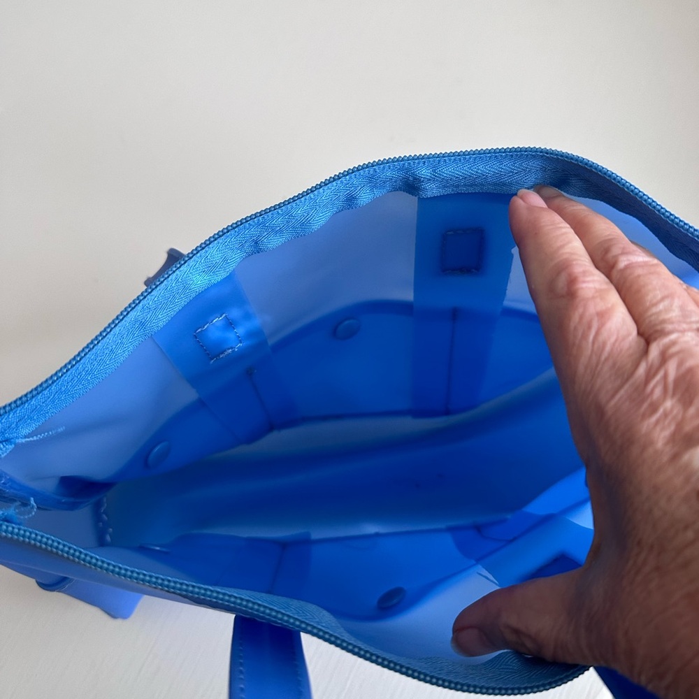 Blue Plastic Rubber Electic Handbag - image 2